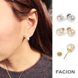 コットンパール8mmスタッドピアス ホワイト キスカ | FACION | 詳細画像1 