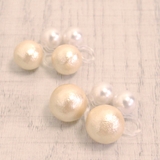 コットンパールリバーシブル樹脂イヤリング 大珠 ノンホールピアス | FACION | 詳細画像1 