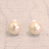 12mm | コットンパールリバーシブル樹脂イヤリング 大珠 ノンホールピアス | FACION