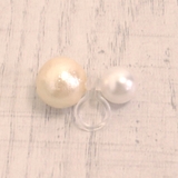 コットンパールリバーシブル樹脂イヤリング 大珠 ノンホールピアス | FACION | 詳細画像2 