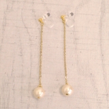 8mmコットンパールチェーン樹脂イヤリングノンホールピアス 真珠 入学式 | FACION | 詳細画像1 