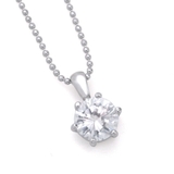 AAA大粒ジルコニア６本爪ネックレス 一粒 シルバー | FACION | 詳細画像2 