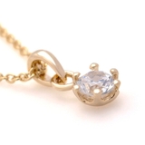 一粒ジルコニア6本爪ネックレス シルバー ゴールド | FACION | 詳細画像6 