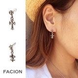 片耳ゴシックモチーフピアス シルバー クロス | FACION | 詳細画像1