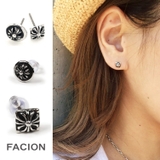 片耳ゴシックスタッドピアス ユリ クロス | FACION | 詳細画像1 