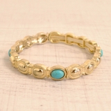 ターコイズ | オーバルメタルストーンブレスレット バングル エスニック | FACION