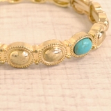 オーバルメタルストーンブレスレット バングル エスニック | FACION | 詳細画像2 