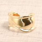 ゴールド | ウェーブ幅広メタルリング 指輪 シルバー | FACION