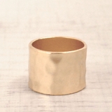 ゴールド | 幅広エンボスソフトメタルリング 指輪 シルバー | FACION