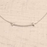 シルバー | スマイルカーブラインメタルネックレス T T字 | FACION