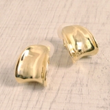 ゴールド | 曲線メタルフォルムノンホールピアス イヤリング ノンホール | FACION