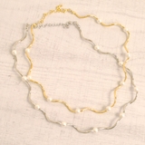 変形メタル＆パール付チョーカーネックレスニュアンストレンド人気 | FACION | 詳細画像1 