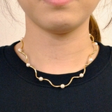 変形メタル＆パール付チョーカーネックレスニュアンストレンド人気 | FACION | 詳細画像7 