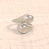 シルバー | ダブルドロップメタルリング 指輪シルバーゴールドフリーサイズボリューム | FACION