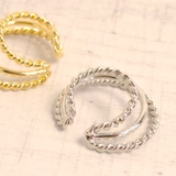 片耳用 幅広3連リングフープイヤーカフ イヤリング風ノンホールトレンド人気 | FACION | 詳細画像1 