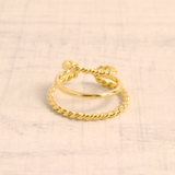 ゴールド | 片耳用 幅広3連リングフープイヤーカフ イヤリング風ノンホールトレンド人気 | FACION