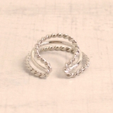 片耳用 幅広3連リングフープイヤーカフ イヤリング風ノンホールトレンド人気 | FACION | 詳細画像3 