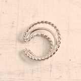 片耳用 幅広3連リングフープイヤーカフ イヤリング風ノンホールトレンド人気 | FACION | 詳細画像4 