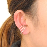 片耳用 幅広3連リングフープイヤーカフ イヤリング風ノンホールトレンド人気 | FACION | 詳細画像6 