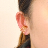 片耳用 幅広3連リングフープイヤーカフ イヤリング風ノンホールトレンド人気 | FACION | 詳細画像7 