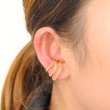 片耳用 幅広3連リングフープイヤーカフ イヤリング風ノンホールトレンド人気 | FACION | 詳細画像8 