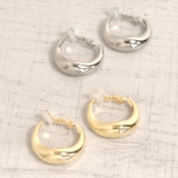 変形プランプメタルフープイヤリング 軟骨ピアスノンホールピアスゆがみ | FACION | 詳細画像1