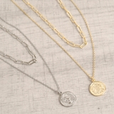 英国コイン2連チェーンネックレス シルバーゴールド結婚式レディース | FACION | 詳細画像1 