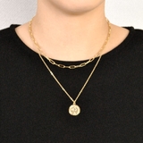 英国コイン2連チェーンネックレス シルバーゴールド結婚式レディース | FACION | 詳細画像5 