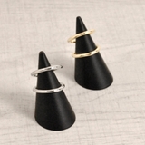 ブリッジメタルラインリング 指輪 シルバーゴールド2連ワイド | FACION | 詳細画像5 