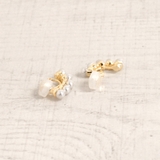 カーブラインパールイヤリング ノンホールピアス ゴールド入学式結婚式樹脂 | FACION | 詳細画像3