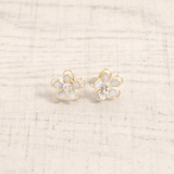 ライトブルー | パステルカラーストーン付フラワーピアス 春夏花チタンポスト浴衣 | FACION