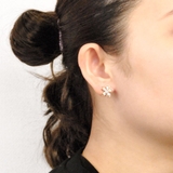 パステルカラーストーン付フラワーピアス 春夏花チタンポスト浴衣 | FACION | 詳細画像3 