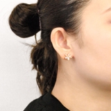 パステルカラーストーン付フラワーピアス 春夏花チタンポスト浴衣 | FACION | 詳細画像4 