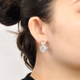 ボリュームフラワーストーン付ピアス 春夏花チタンポスト浴衣 | FACION | 詳細画像5 