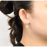 スクエアストーン付パールピアス 春夏カラーストーンチタンポスト浴衣 | FACION | 詳細画像4 