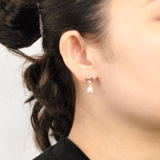 スクエアストーン付パールピアス 春夏カラーストーンチタンポスト浴衣 | FACION | 詳細画像5 