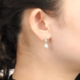 スクエアストーン付パールピアス 春夏カラーストーンチタンポスト浴衣 | FACION | 詳細画像6 