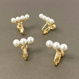 パールラインバーイヤリング レディース シルバー ゴールド ノンホールピアス | FACION | 詳細画像1