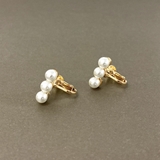 3pcs | パールラインバーイヤリング レディース シルバー ゴールド ノンホールピアス | FACION