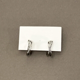 シルバー | 2連クロスメタルフープイヤリング ノンホールピアスレディースシルバーゴールド | FACION