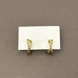 ゴールド | 2連クロスメタルフープイヤリング ノンホールピアスレディースシルバーゴールド | FACION