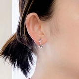 2連クロスメタルフープイヤリング ノンホールピアスレディースシルバーゴールド | FACION | 詳細画像5