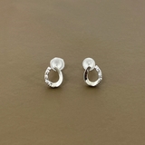 シルバー | ミニ馬蹄ハーフストーンピアス ホースシュー U型 | FACION