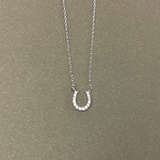 シルバー | ミニ馬蹄ジルコニアネックレス ホースシュー レディース | FACION