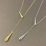 ニュアンスドロップY字ロングネックレス 雫型 涙型 変形 レディース | FACION | 詳細画像1