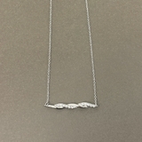 シルバー | ツイストサイドバーネックレス ジルコニア 変形 レディース ペンダント | FACION