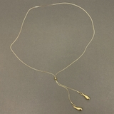 ゴールド | ダブルドロップスライドチェーンネックレス 雫型 涙型 ロング レディース | FACION