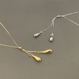 ダブルドロップスライドチェーンネックレス 雫型 涙型 ロング レディース | FACION | 詳細画像2