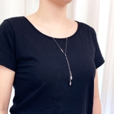 ダブルドロップスライドチェーンネックレス 雫型 涙型 ロング レディース | FACION | 詳細画像5