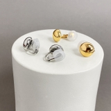 ラウンドメタルドームイヤリング イヤーカフ ノンホールピアス | FACION | 詳細画像3 